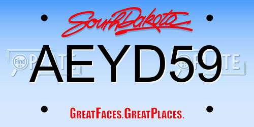 AEYD59 South Dakota License Plate