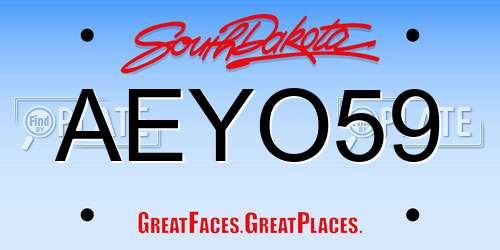 AEYO59 South Dakota License Plate