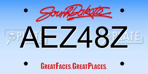 AEZ48Z South Dakota License Plate