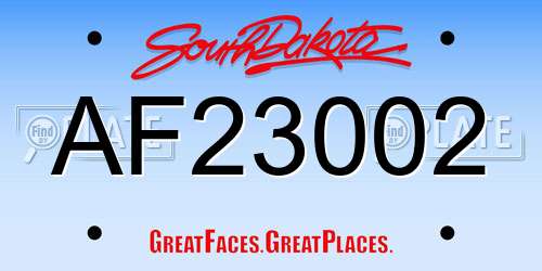 AF23002 South Dakota License Plate