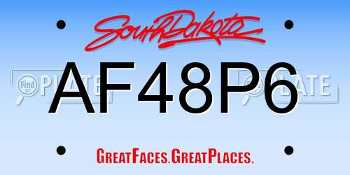 AF48P6 South Dakota License Plate
