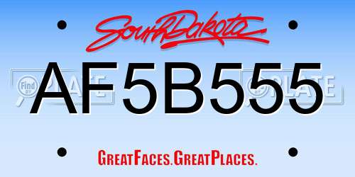 AF5B555 South Dakota License Plate