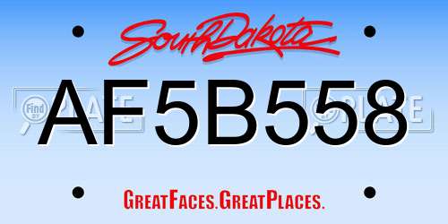 AF5B558 South Dakota License Plate