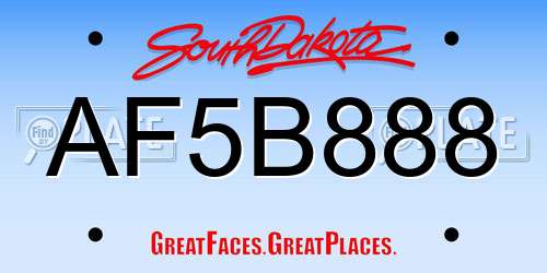 AF5B888 South Dakota License Plate