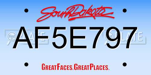 AF5E797 South Dakota License Plate