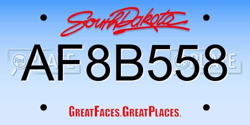 AF8B558 South Dakota License Plate
