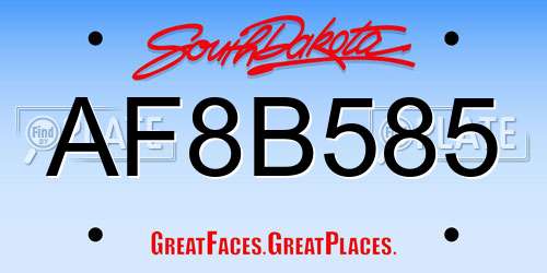 AF8B585 South Dakota License Plate