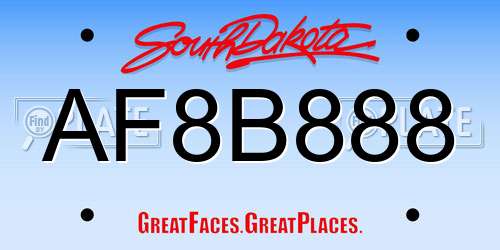 AF8B888 South Dakota License Plate