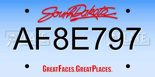 AF8E797 South Dakota License Plate