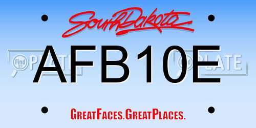 AFB10E South Dakota License Plate