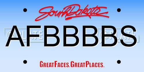 AFBBBBS South Dakota License Plate