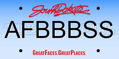 AFBBBSS South Dakota License Plate