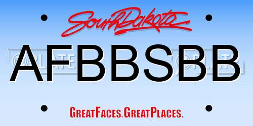 AFBBSBB South Dakota License Plate
