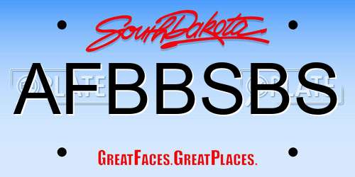 AFBBSBS South Dakota License Plate