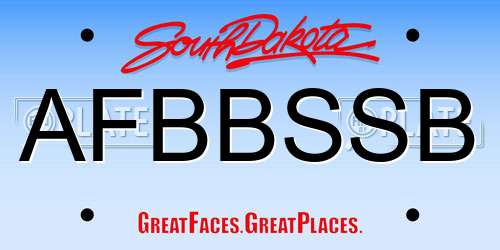 AFBBSSB South Dakota License Plate