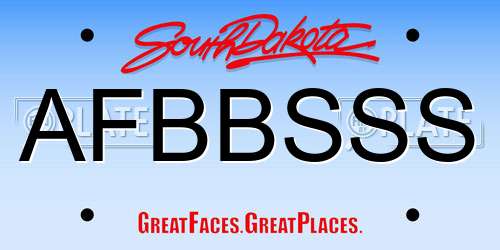 AFBBSSS South Dakota License Plate