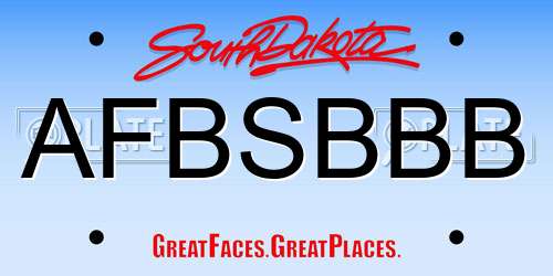 AFBSBBB South Dakota License Plate