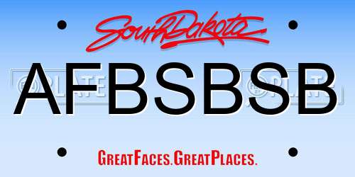 AFBSBSB South Dakota License Plate