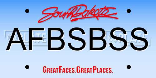 AFBSBSS South Dakota License Plate