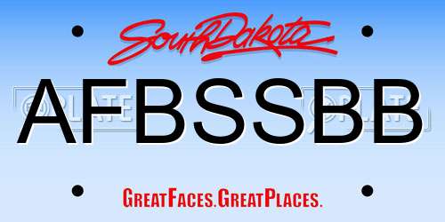 AFBSSBB South Dakota License Plate