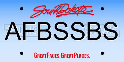 AFBSSBS South Dakota License Plate