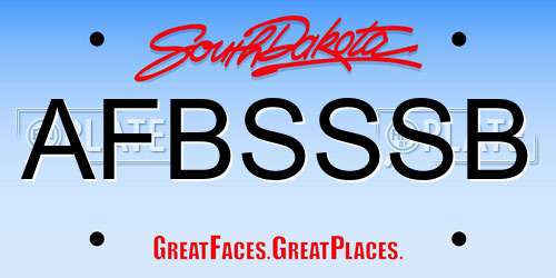 AFBSSSB South Dakota License Plate