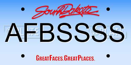 AFBSSSS South Dakota License Plate