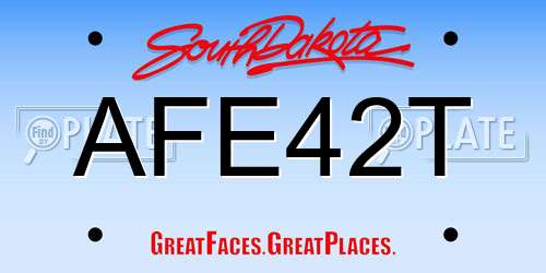 AFE42T South Dakota License Plate