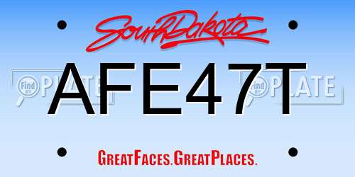 AFE47T South Dakota License Plate