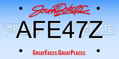 AFE47Z South Dakota License Plate