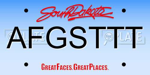 AFGSTTT South Dakota License Plate