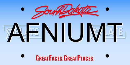 AFNIUMT South Dakota License Plate