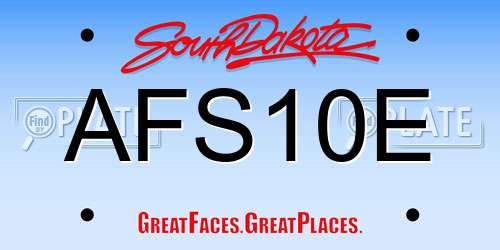 AFS10E South Dakota License Plate