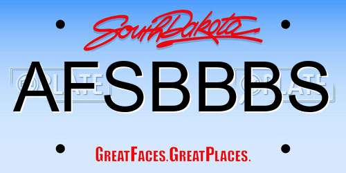 AFSBBBS South Dakota License Plate