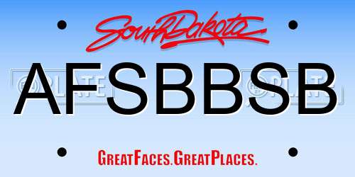 AFSBBSB South Dakota License Plate