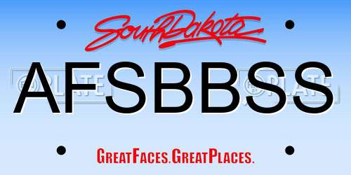 AFSBBSS South Dakota License Plate