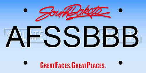 AFSSBBB South Dakota License Plate