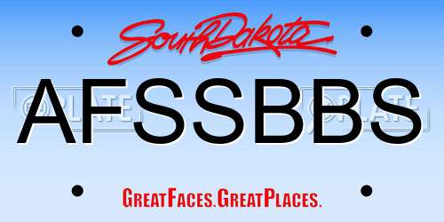 AFSSBBS South Dakota License Plate