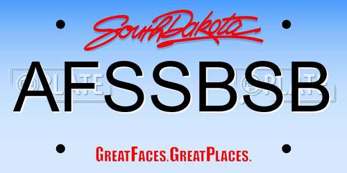 AFSSBSB South Dakota License Plate