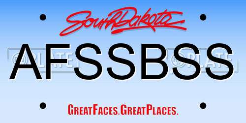 AFSSBSS South Dakota License Plate