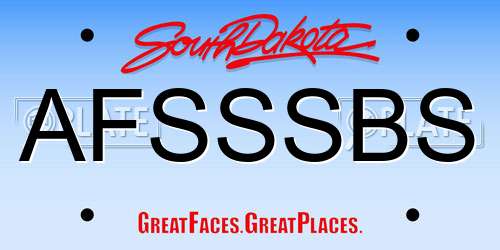 AFSSSBS South Dakota License Plate
