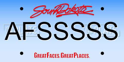 AFSSSSS South Dakota License Plate