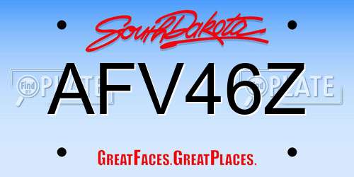 AFV46Z South Dakota License Plate