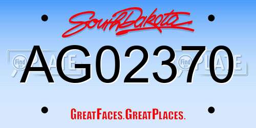 AG02370 South Dakota License Plate