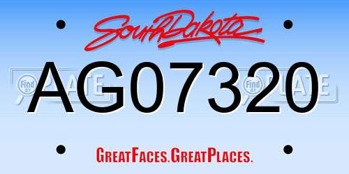 AG07320 South Dakota License Plate