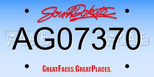 AG07370 South Dakota License Plate