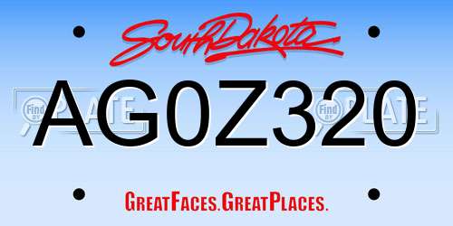 AG0Z320 South Dakota License Plate
