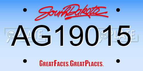 AG19015 South Dakota License Plate
