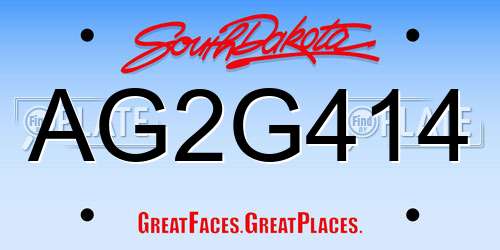 AG2G414 South Dakota License Plate