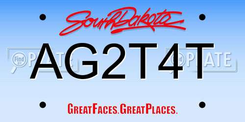 AG2T4T South Dakota License Plate